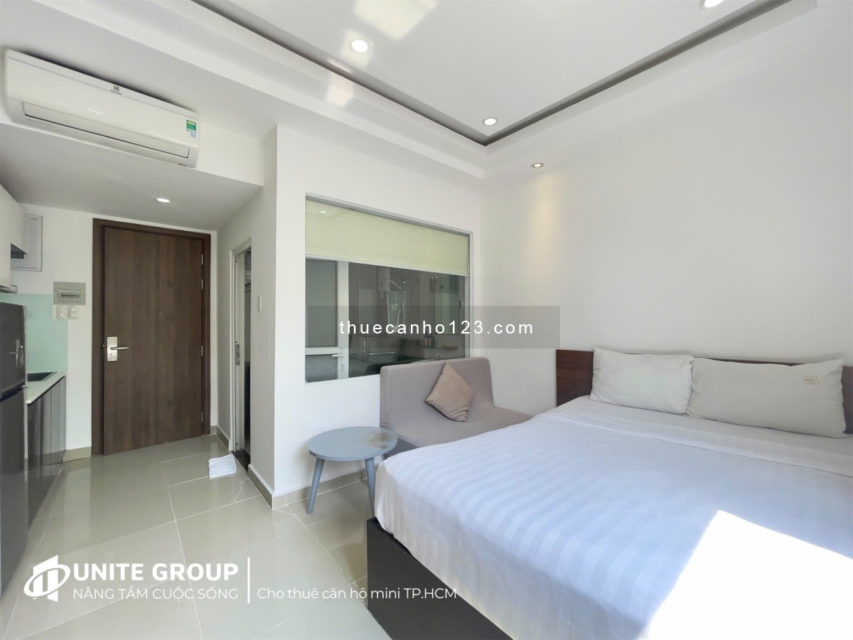 Cho thuê căn hộ cửa sổ trời, full nội thất thang máy gần Lê Thị Riêng, Ga Sài Gòn, CT Dân Chủ