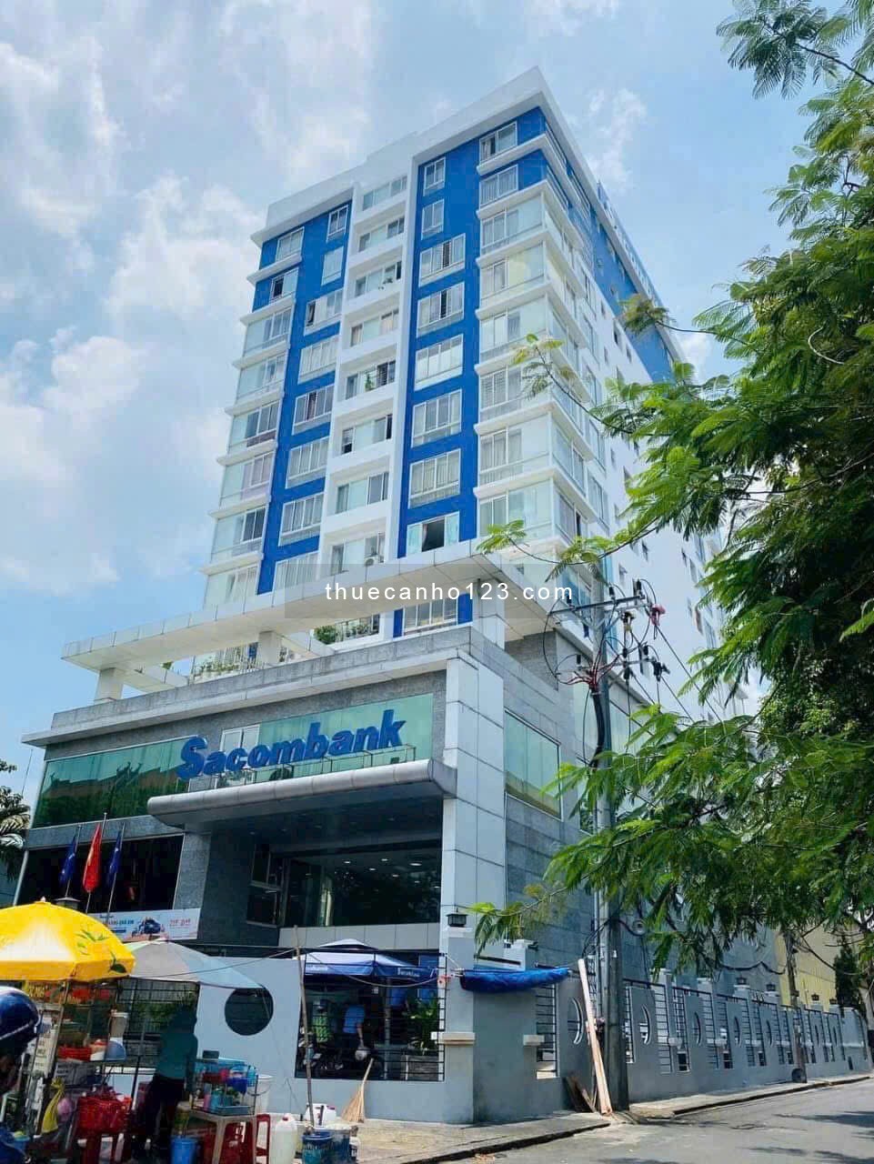 Cho thuê nhanh căn hộ Sacomreal Hòa Bình, diện tích 60m2, 2 phòng ngủ, giá thuê 7tr5/tháng