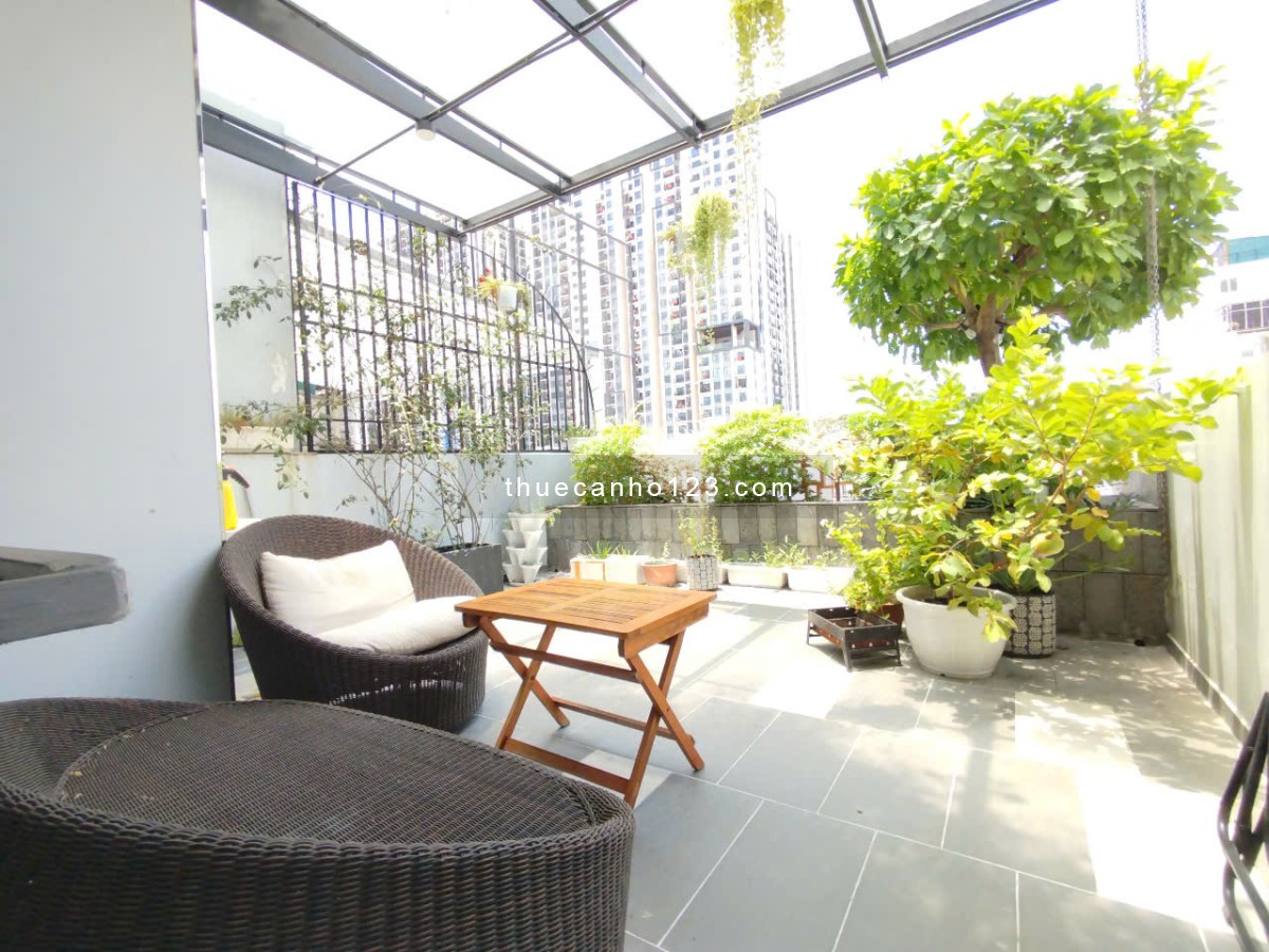 Cho thuê căn hộ Q3 Studio ban công sân vưởn 50m2, Thang máy, Hà Đô Centrosa, Sài Gòn Mall, Hồ Kỳ Hòa