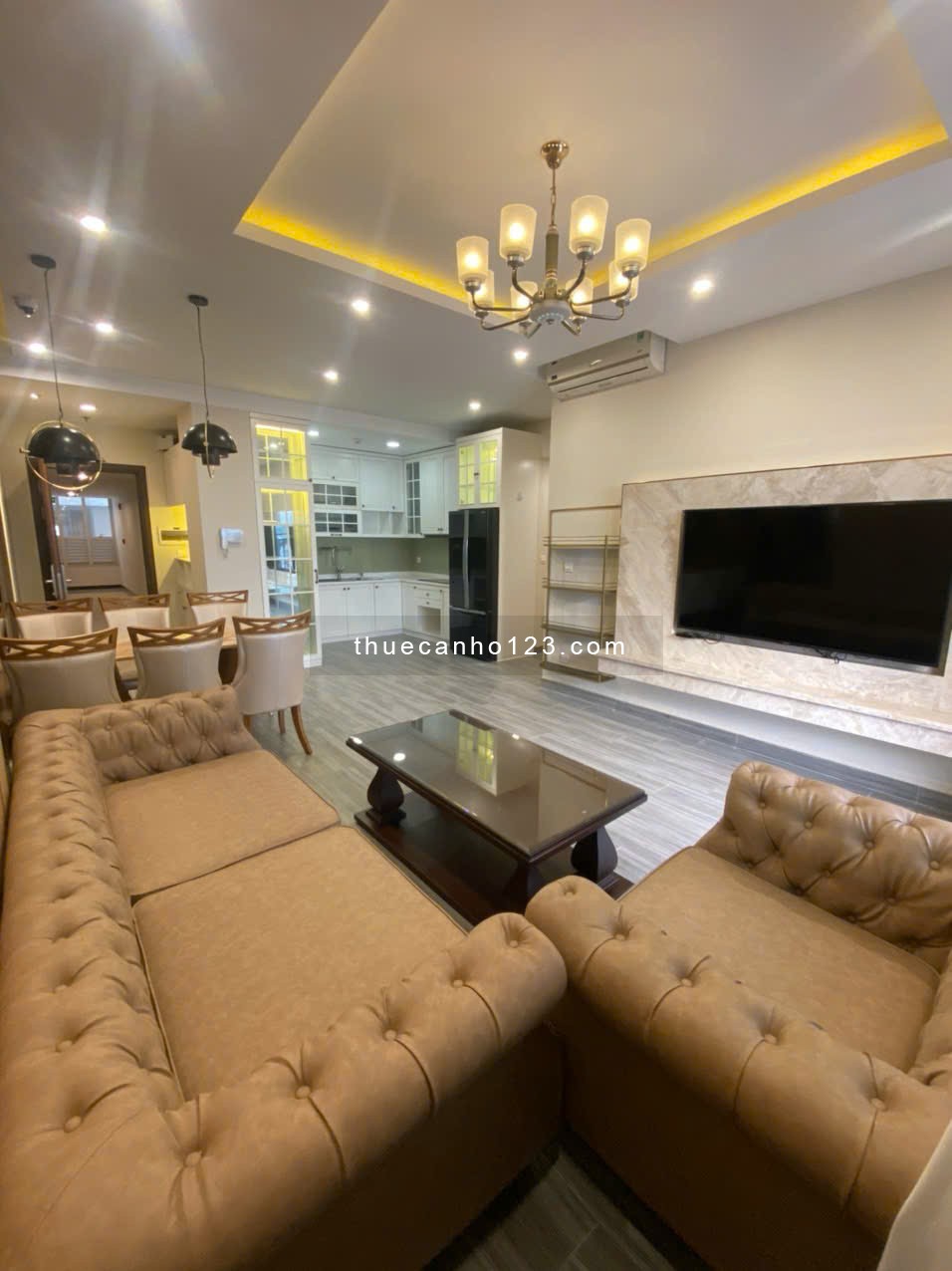 Cho thuê căn 3PN-2WC-105m2 chung cư Golden Mansion full nội thất cao cấp giá 25tr/th. LH 0932192028