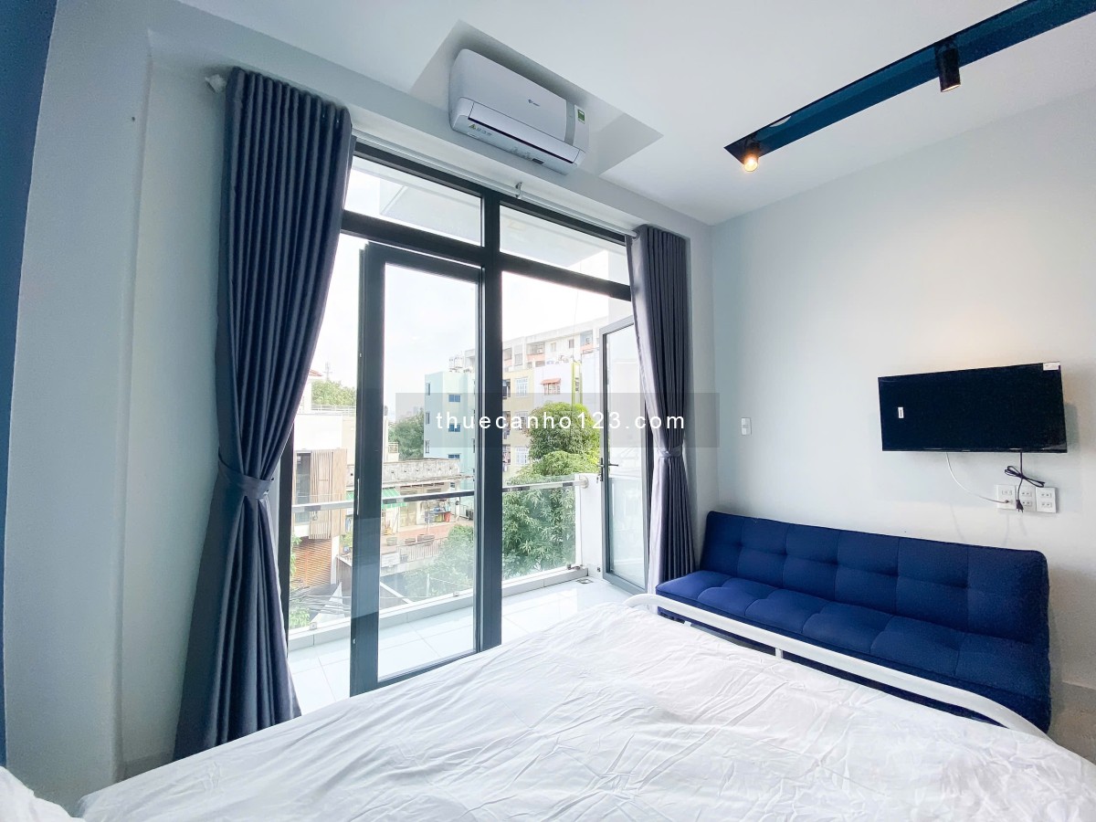 Cho thuê Căn hộ studio ban công rộng – full nội thất – gần trung tâm Quận 1, 3, 10