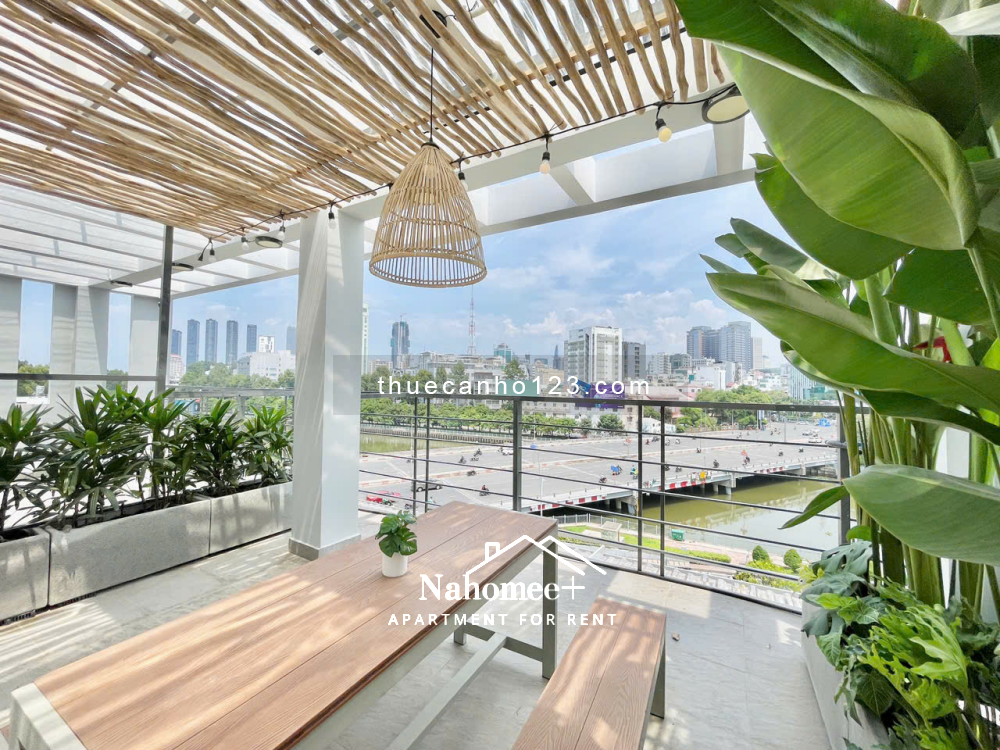 Căn hộ mới 1PN, balcon, sân thượng view ngắm thành phố, 40m² – Ngay vòng xoay Điện Biên Phủ, Quận 1