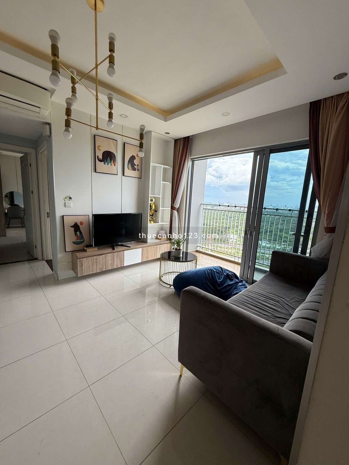 Cho thuê căn hộ Palm Heights 80m2 - Đường Song Hành Q2 - 2PN 2WC