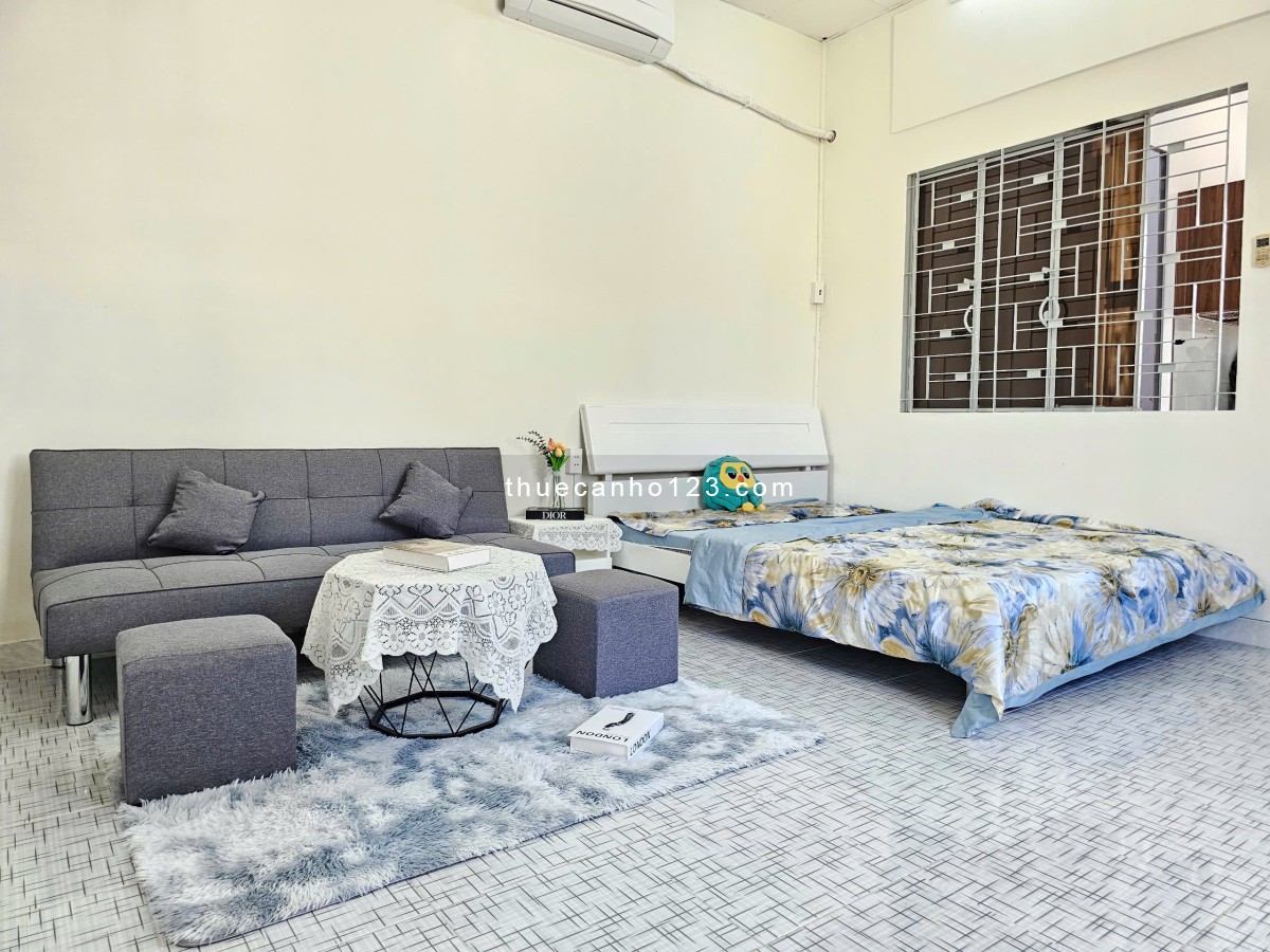 Căn Hộ 1PN riêng Full Nội Thất, Ban công, Máy giặt riêng, Gần chợ Bà Chiểu, Bình Thạnh, Mới 100%