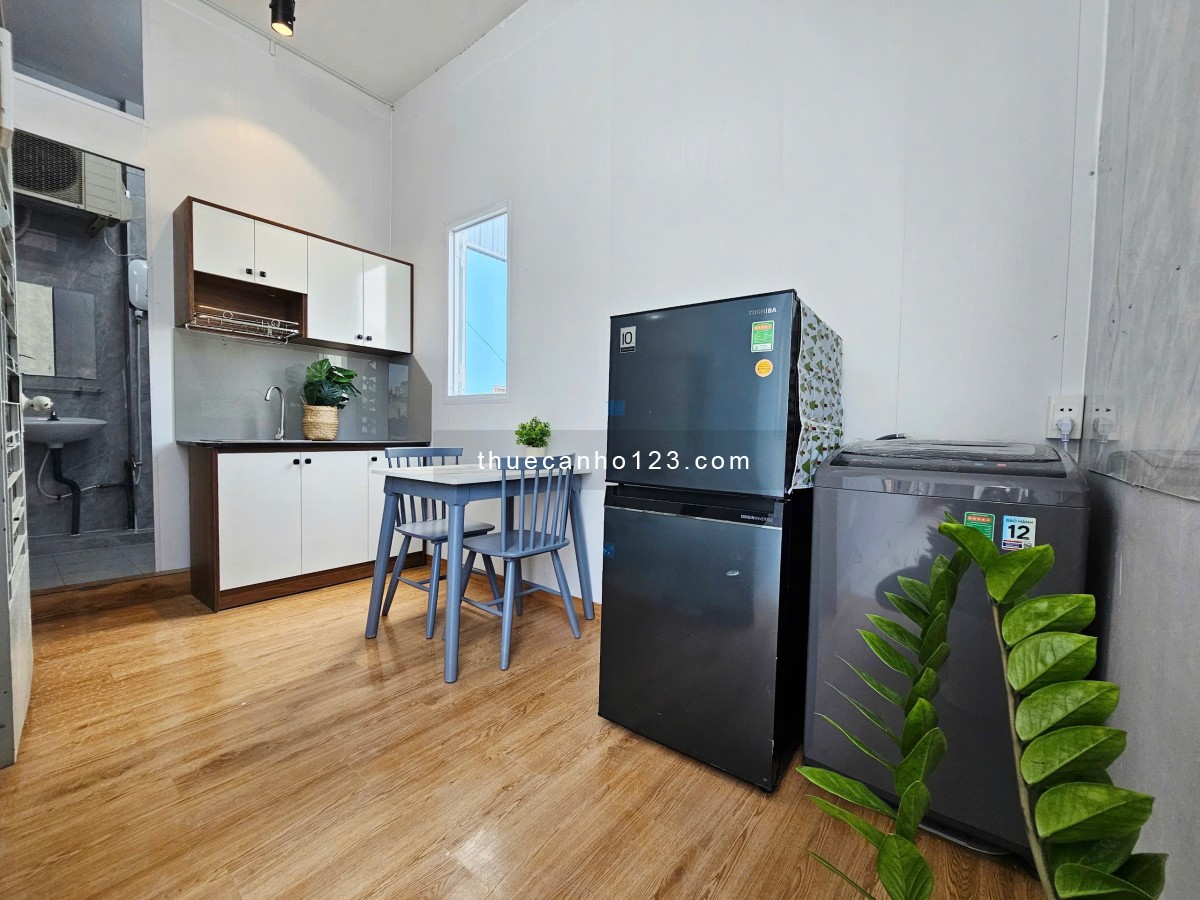 Căn Hộ 1PN riêng Full Nội Thất, Ban công, Máy giặt riêng, Gần chợ Bà Chiểu, Bình Thạnh, Mới 100%