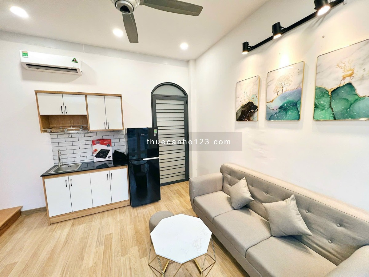 Cho thuê căn hộ penthouse 1 trệt 1 lầu 70m², ban công sân thượng, ngay Etown, quận Tân Bình