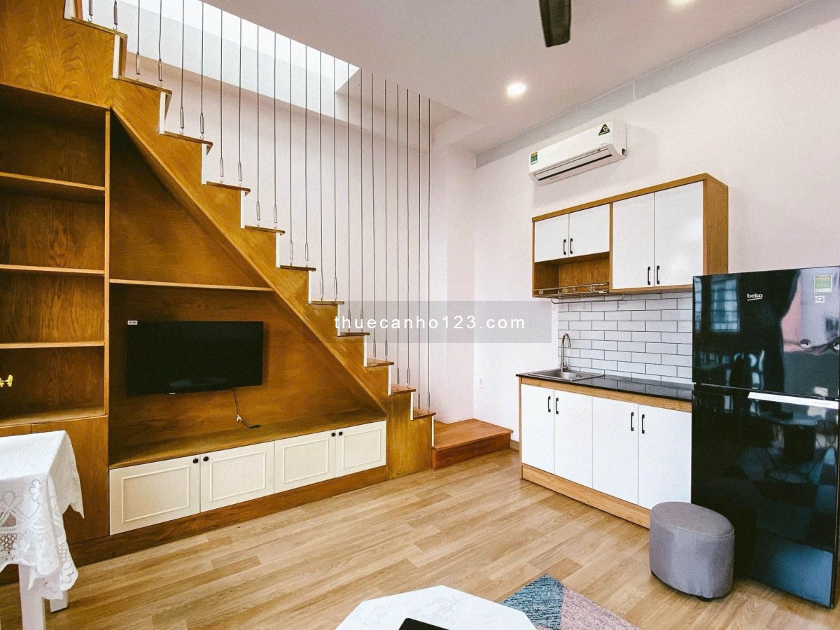 Cho thuê căn hộ penthouse 1 trệt 1 lầu 70m², ban công sân thượng, ngay Etown, quận Tân Bình