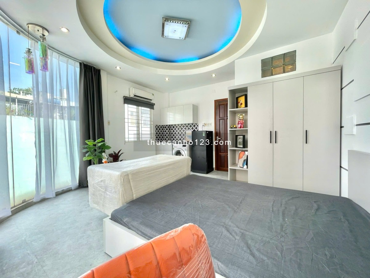 Balcony Bùi Hữu Nghĩa FullNT - máy giặt riêng gần chợ Bà Chiểu - ngã tư Hàng Xanh sát bên Quận 1