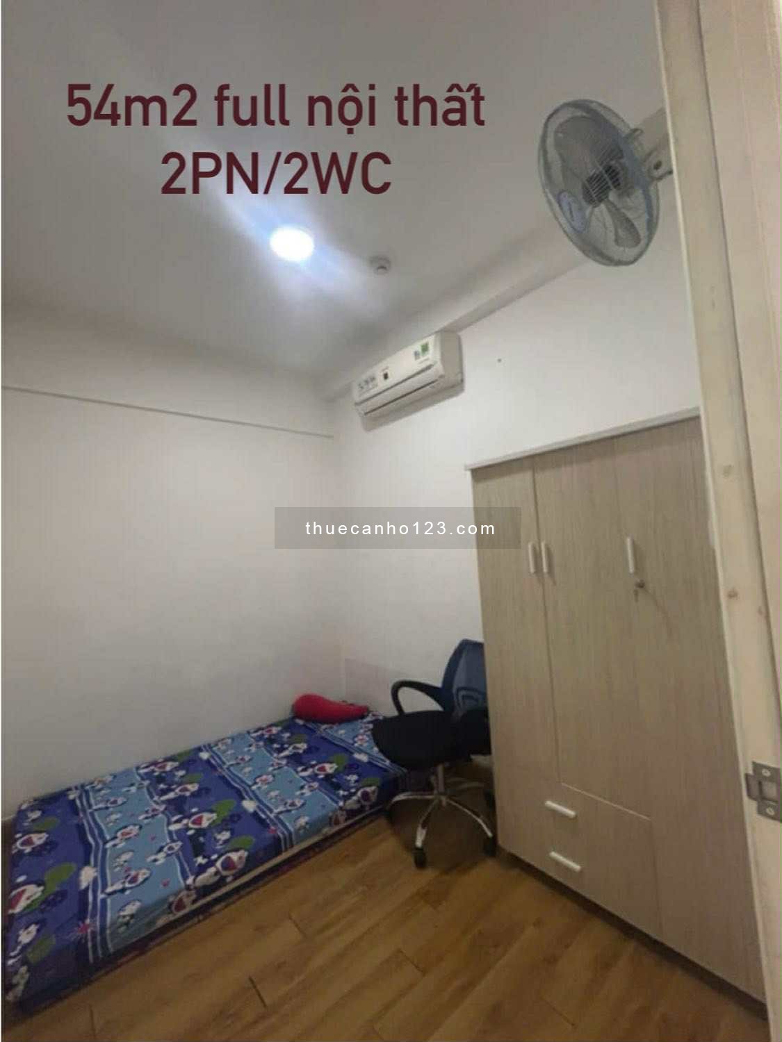 Cho thuê căn hộ 54m2 có 2PN full nội thất