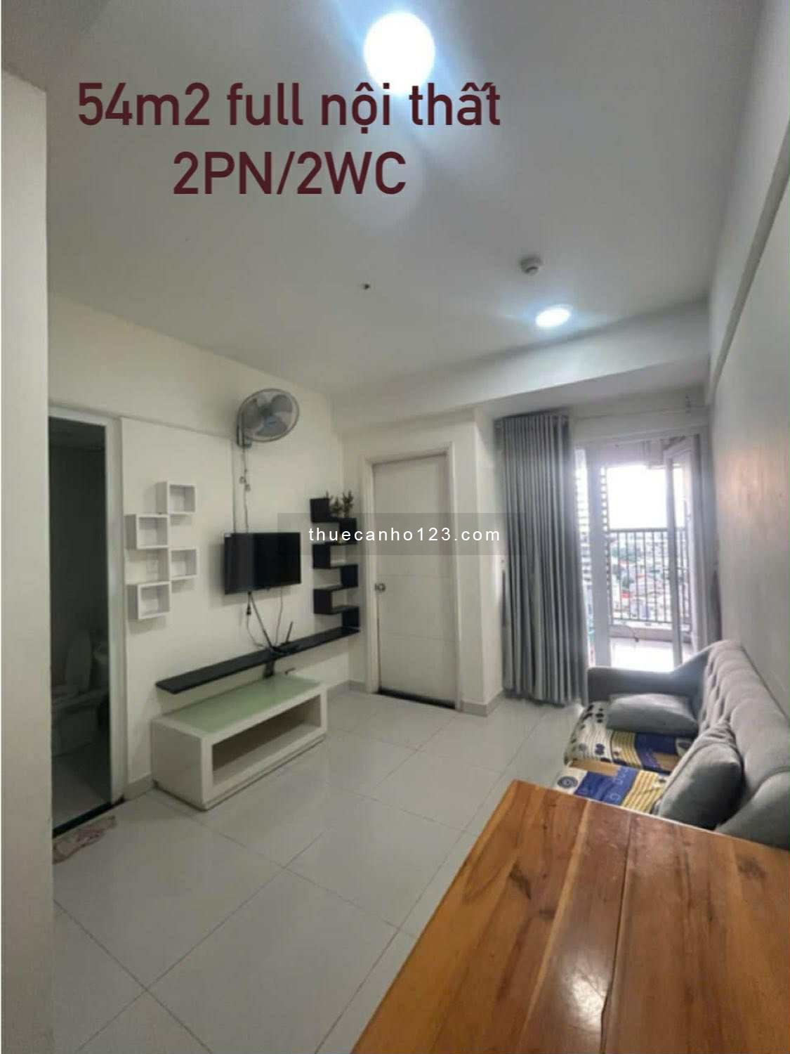 Cho thuê căn hộ 54m2 có 2PN full nội thất