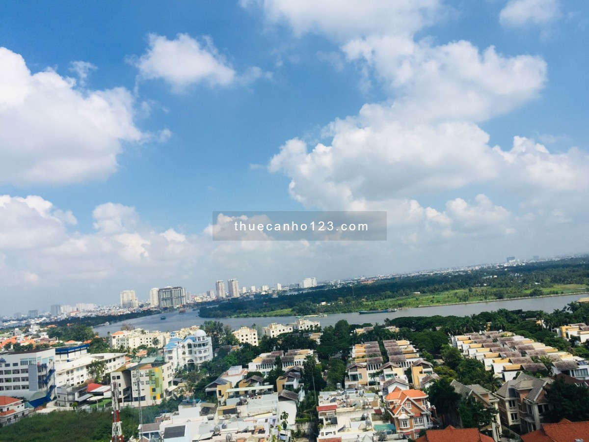 Thuê The Vista AP Q2 (100m, 2pn, giá 22 tr/th) Lầu cao view sông, nhà đẹp bếp đóng Tk thông minh