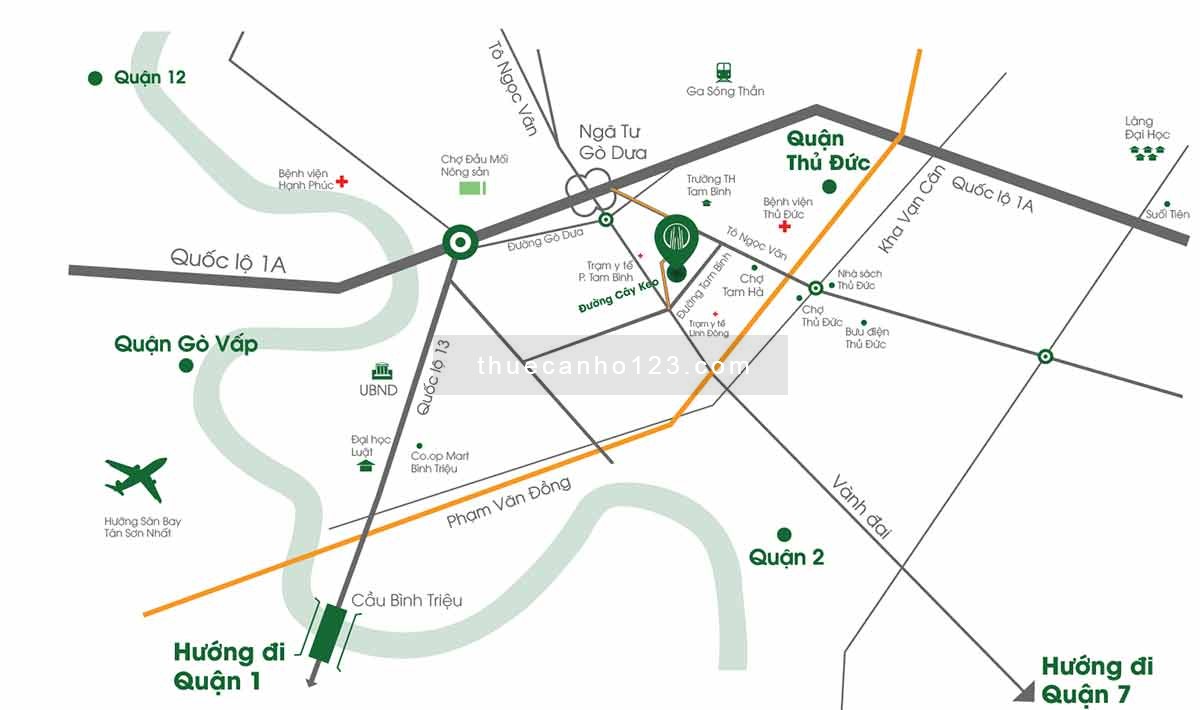 Chung cư Đạt Gia Thủ Đức 1PN cho thuê