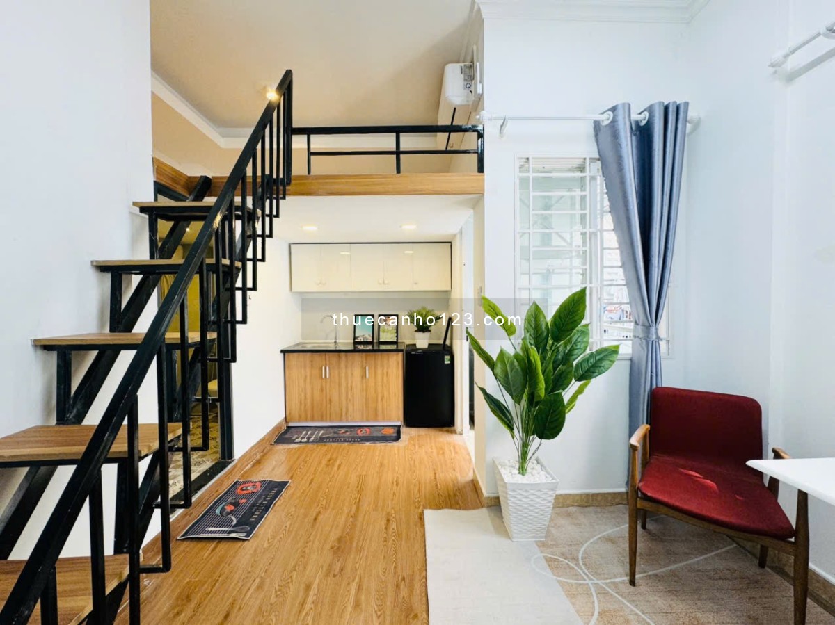 Cho thuê căn hộ Duplex ban công full nội thất gần sân bay Tân Sơn Nhất_Công viên Gia Định Tân Bình