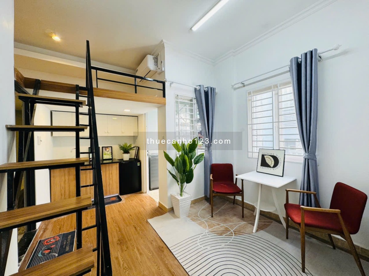 Cho thuê căn hộ Duplex ban công full nội thất gần sân bay Tân Sơn Nhất_Công viên Gia Định Tân Bình