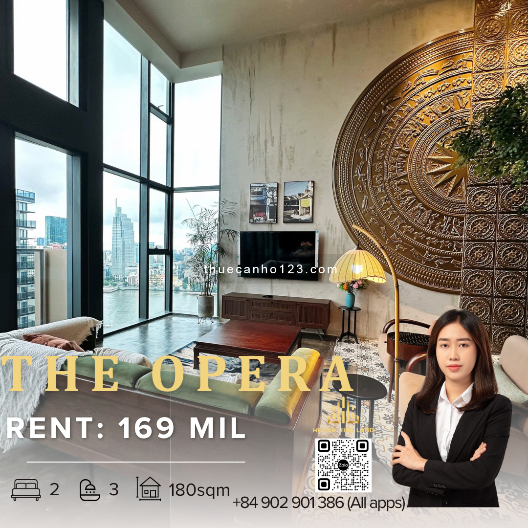 THE OPERA CHO THUÊ DUPLEX 2PN ĐẦY ĐỦ NỘI THẤT, TẦNG CAO - VIEW SÔNG SÀI GÒN & QUẬN 1