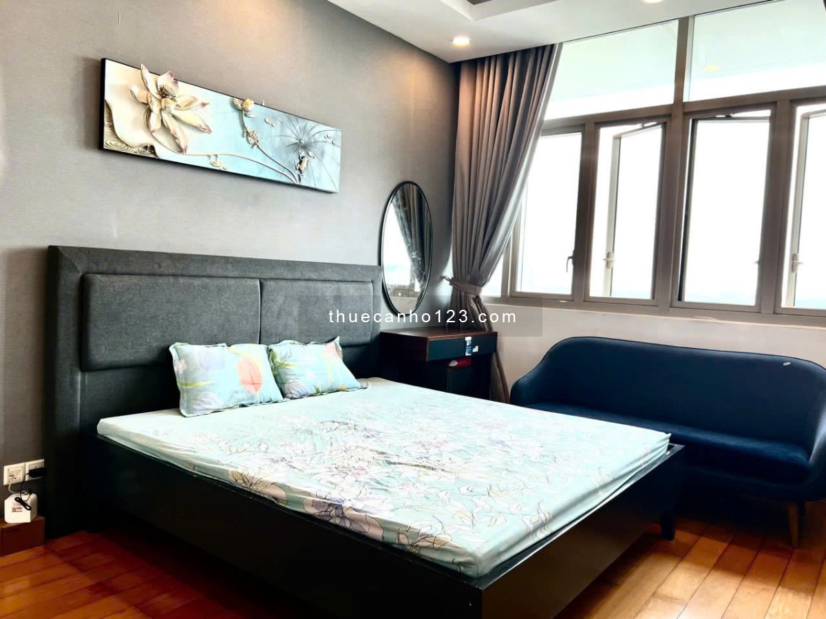 Thuê CHCC The Vista, Q.2 (101m2, 2pn, giá 22.5tr/th ) lầu cao view sông thoáng, Free xuất oto