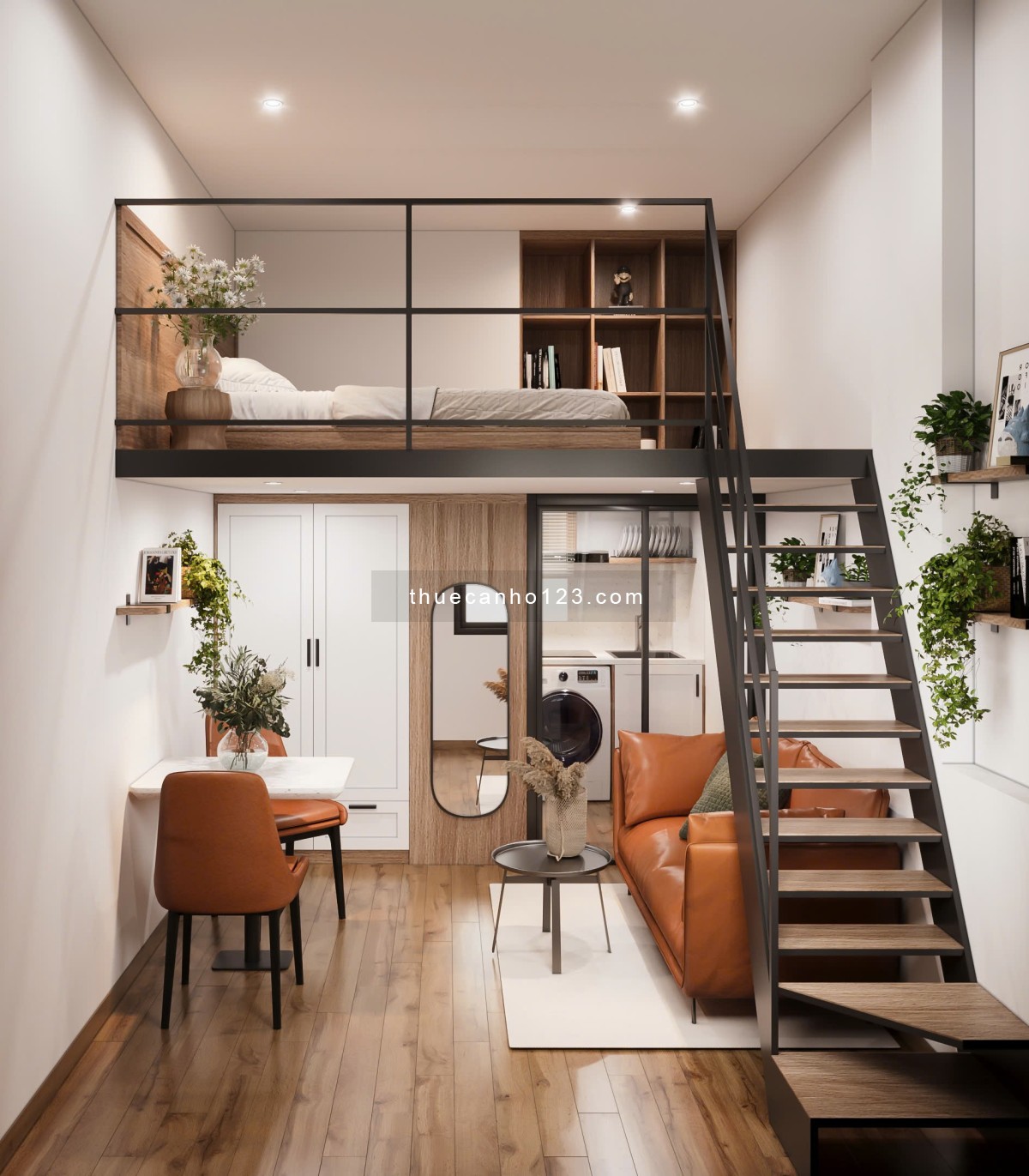 Cho thuê căn hộ duplex gần Văn Lang, Emart, IUH – Ở 4 người, 4 xe