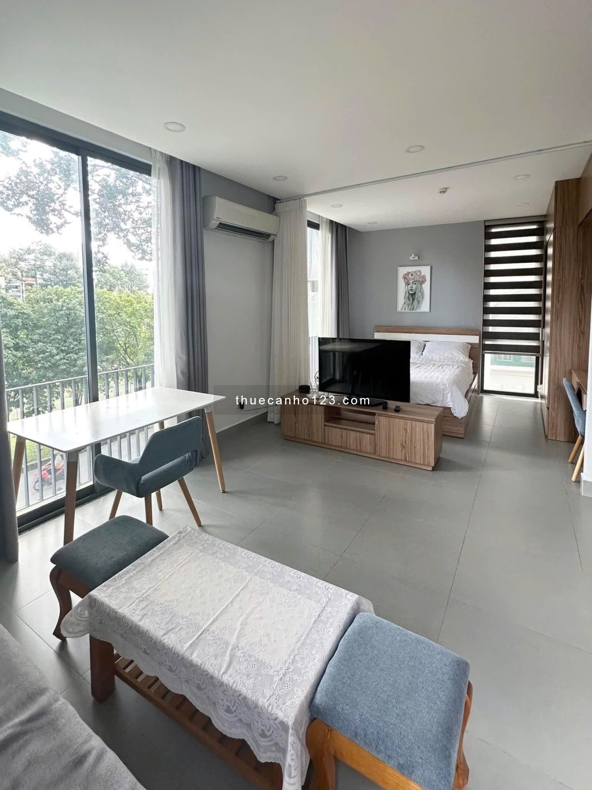 Căn hộ studio 35m² - Gần Thảo Cầm Viên - Ban công, cửa sổ lớn, đầy đủ nội thất.