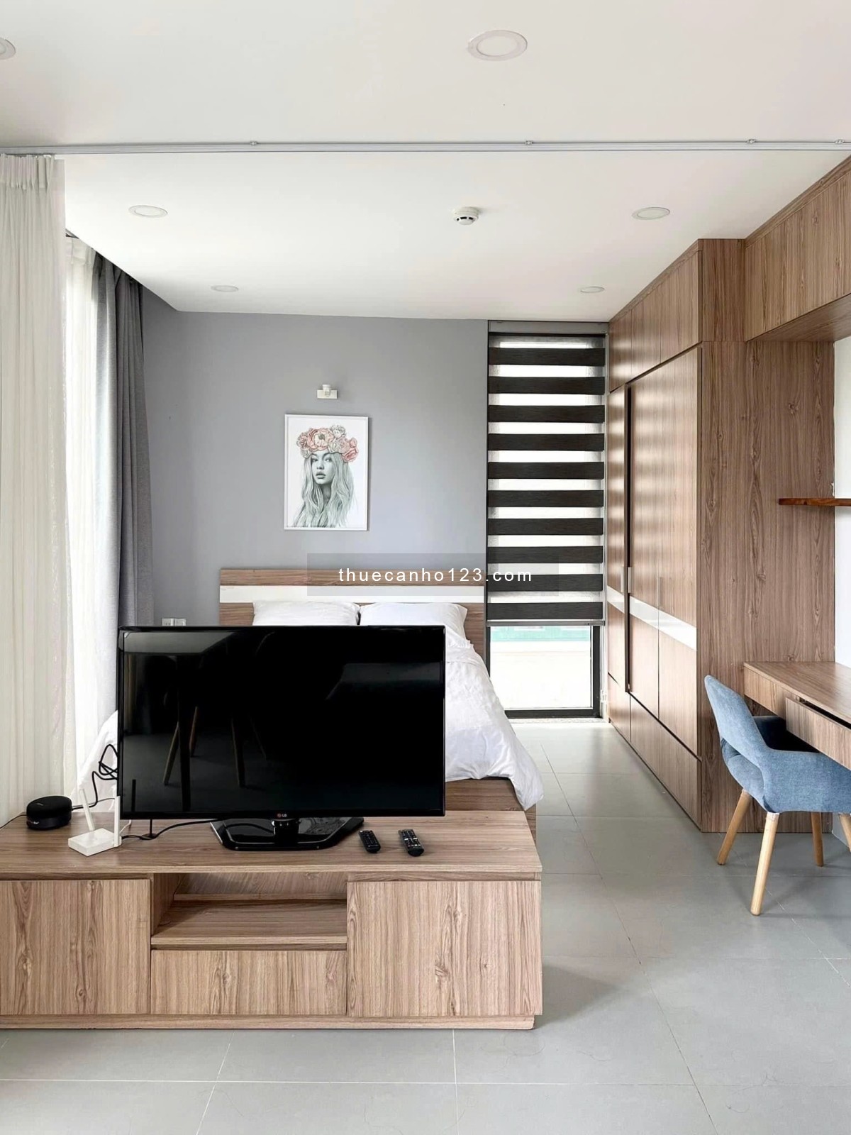 Căn hộ studio 35m² - Gần Thảo Cầm Viên - Ban công, cửa sổ lớn, đầy đủ nội thất.