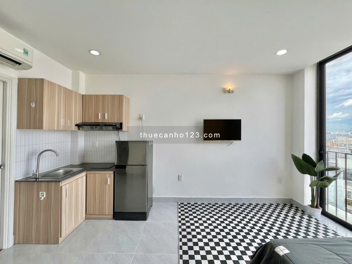 Cho thuê căn hộ studio bancol 35m2 - Nội thất hiện đại, thang máy - Gần ĐH Văn Lang, chợ Bà Chiểu