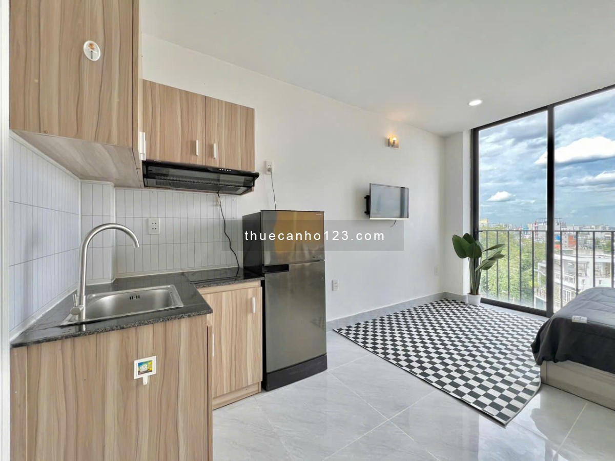 Cho thuê căn hộ studio bancol 35m2 - Nội thất hiện đại, thang máy - Gần ĐH Văn Lang, chợ Bà Chiểu