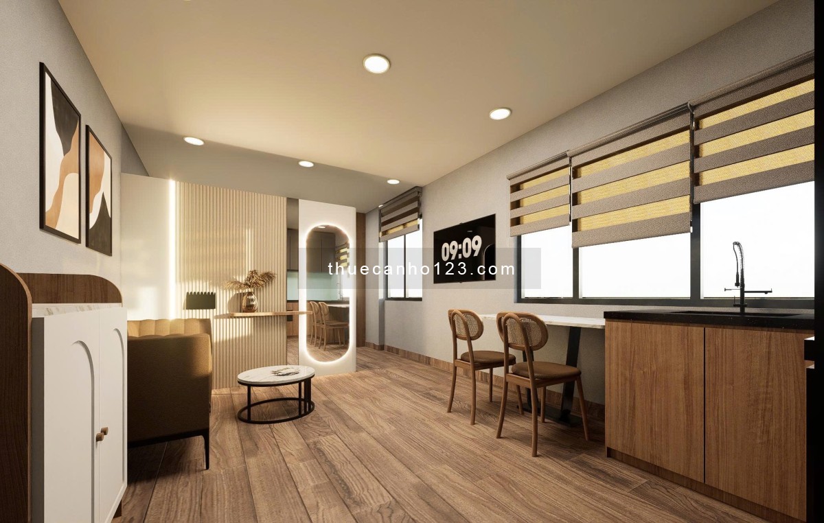 Căn hộ studio 35m² - Gần Landmark 81 - Ban công, cửa sổ lớn, tách bếp