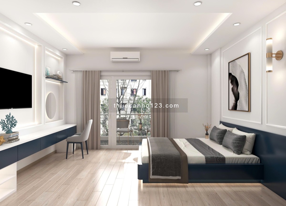 Căn hộ studio rộng 35m2 - Gần cầu Thị Nghè - Ban công, cửa sổ lớn, đầy đủ nội thất