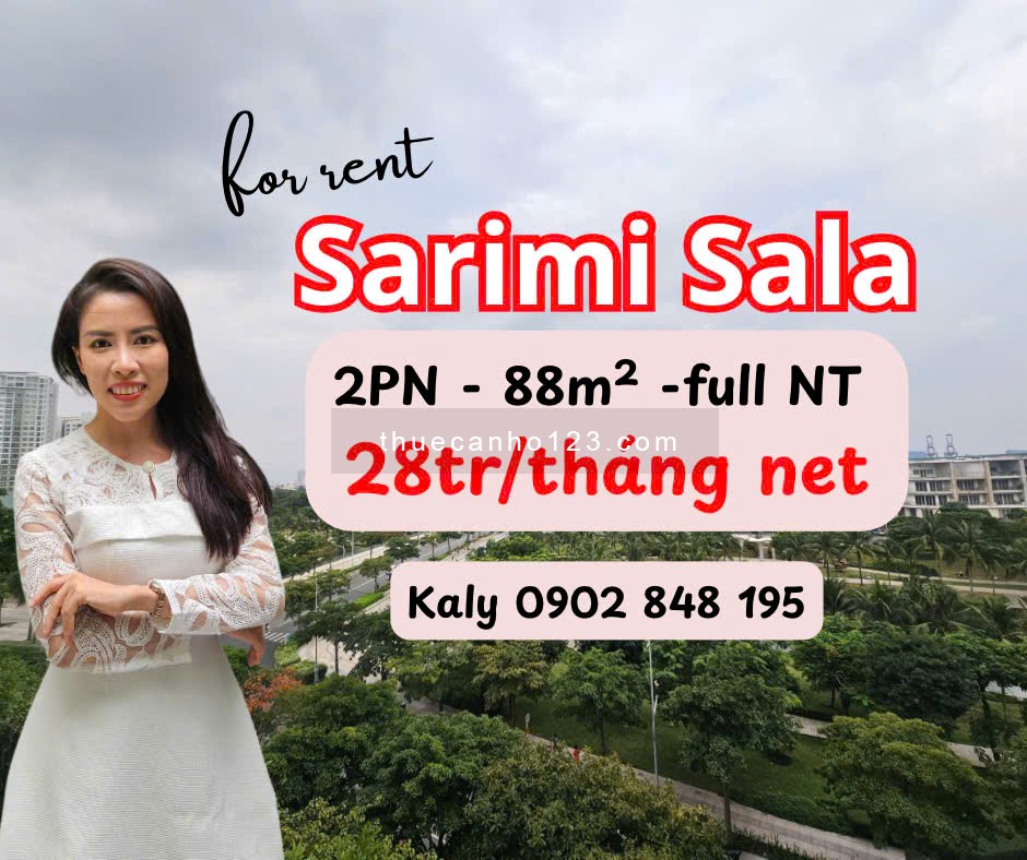Cho Thuê Căn 2PN Sarimi 88m² – Full Nội Thất, View Thoáng, Giá Tốt 28 Triệu