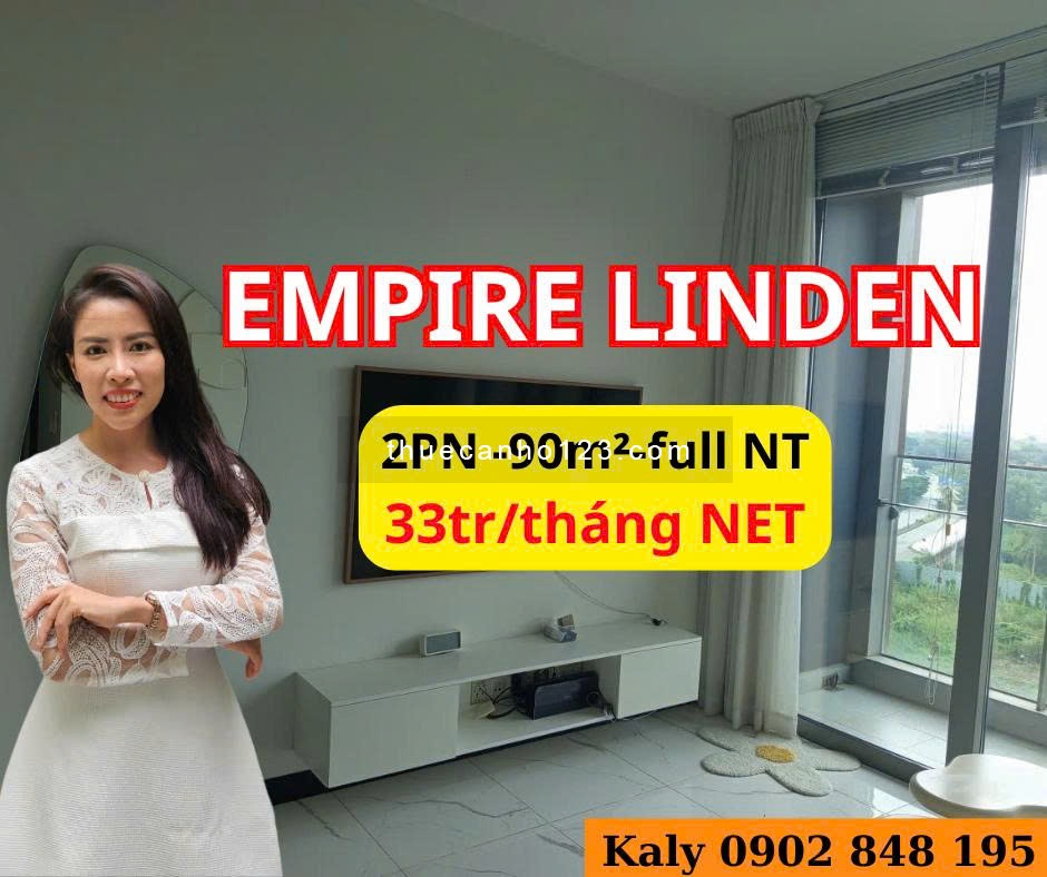Empire City Linden – Căn 2PN Full NT Cao Cấp, 90m², View Thoáng – Giá Tốt 33Tr/Tháng