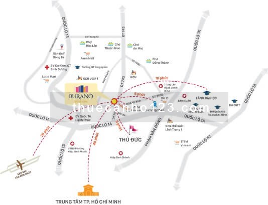 Cho thuê shophouse Burano đối diện Vincom Thuận An