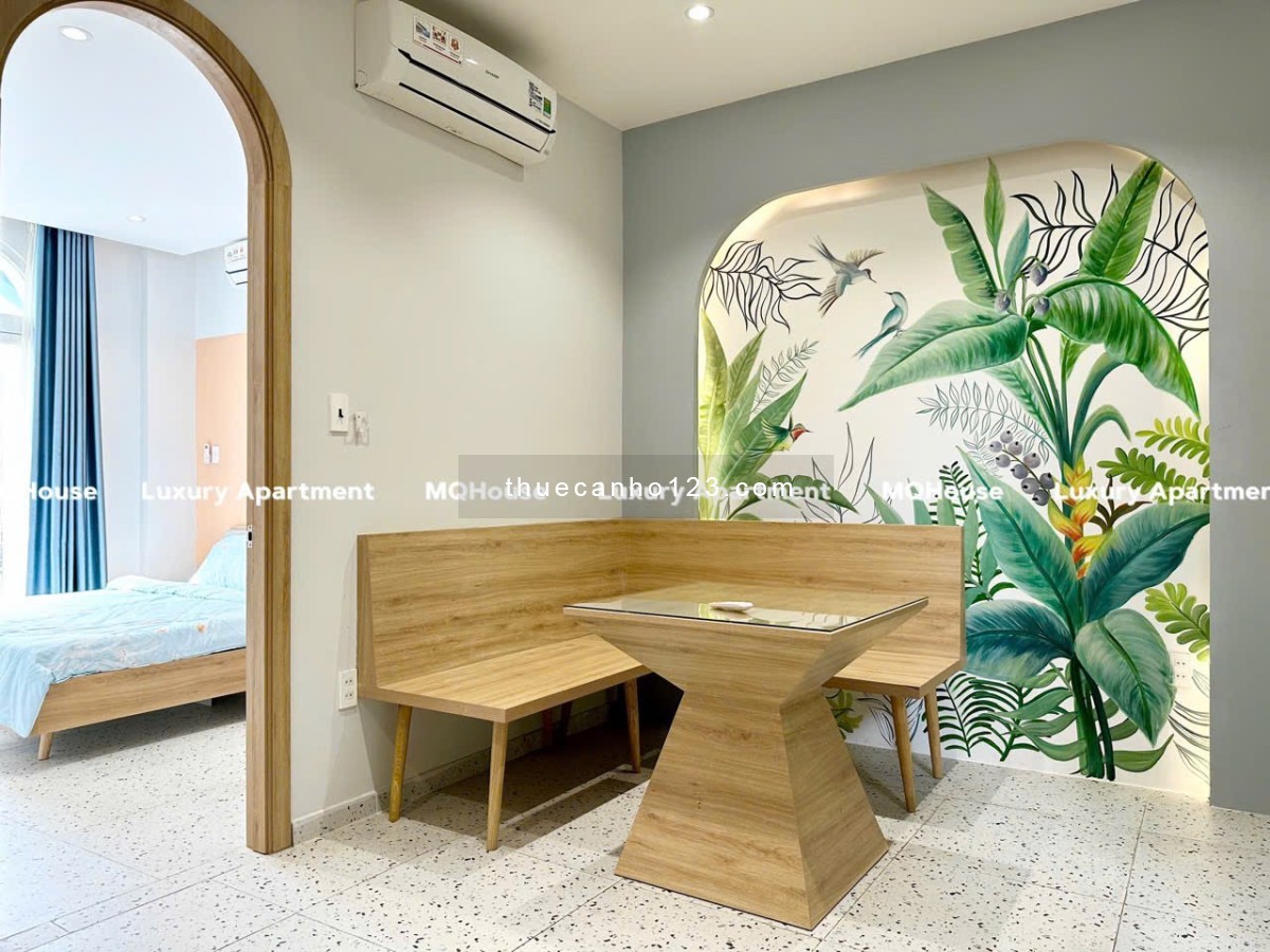 Cho Thuê Căn Hộ 1PN Ban Công Full Nội Thất Đẹp Mê Ngay Hàng Xanh