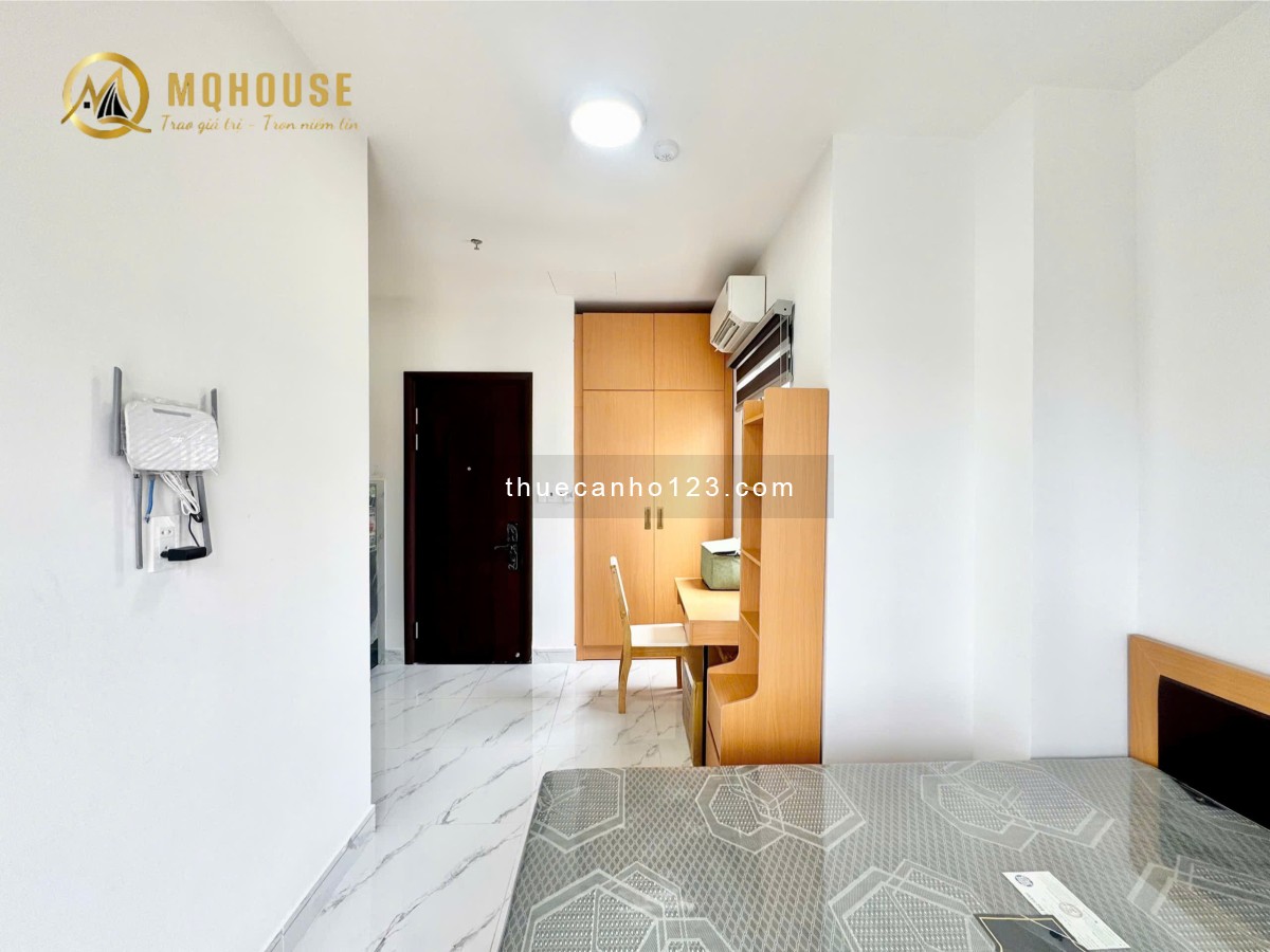 Cho Thuê Căn Hộ Mới 100%, Full Nội Thất, Tòa nhà lớn, hầm xe, bảo vệ, thang máy gần Nguyễn Văn Đậu