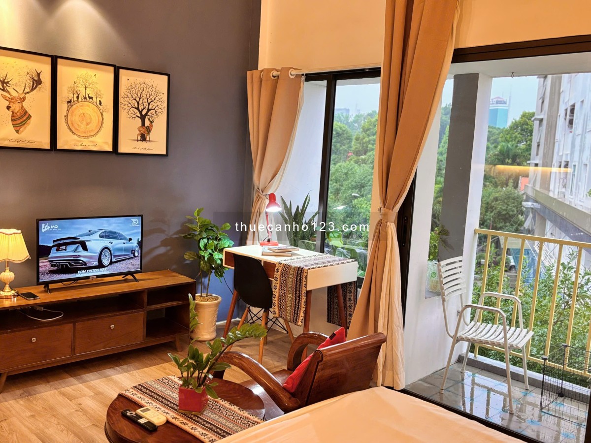 1 phòng ngủ full nội thất, ban công, 35m², ngay cầu Thị Nghè Q1