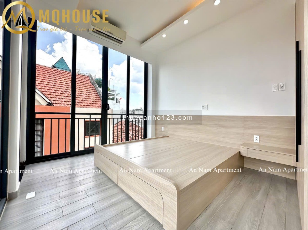 Cho thuê căn hộ 1PN 1PK, ban công 45m2 gần tòa Sky Center - sân bay - CV Gia Định