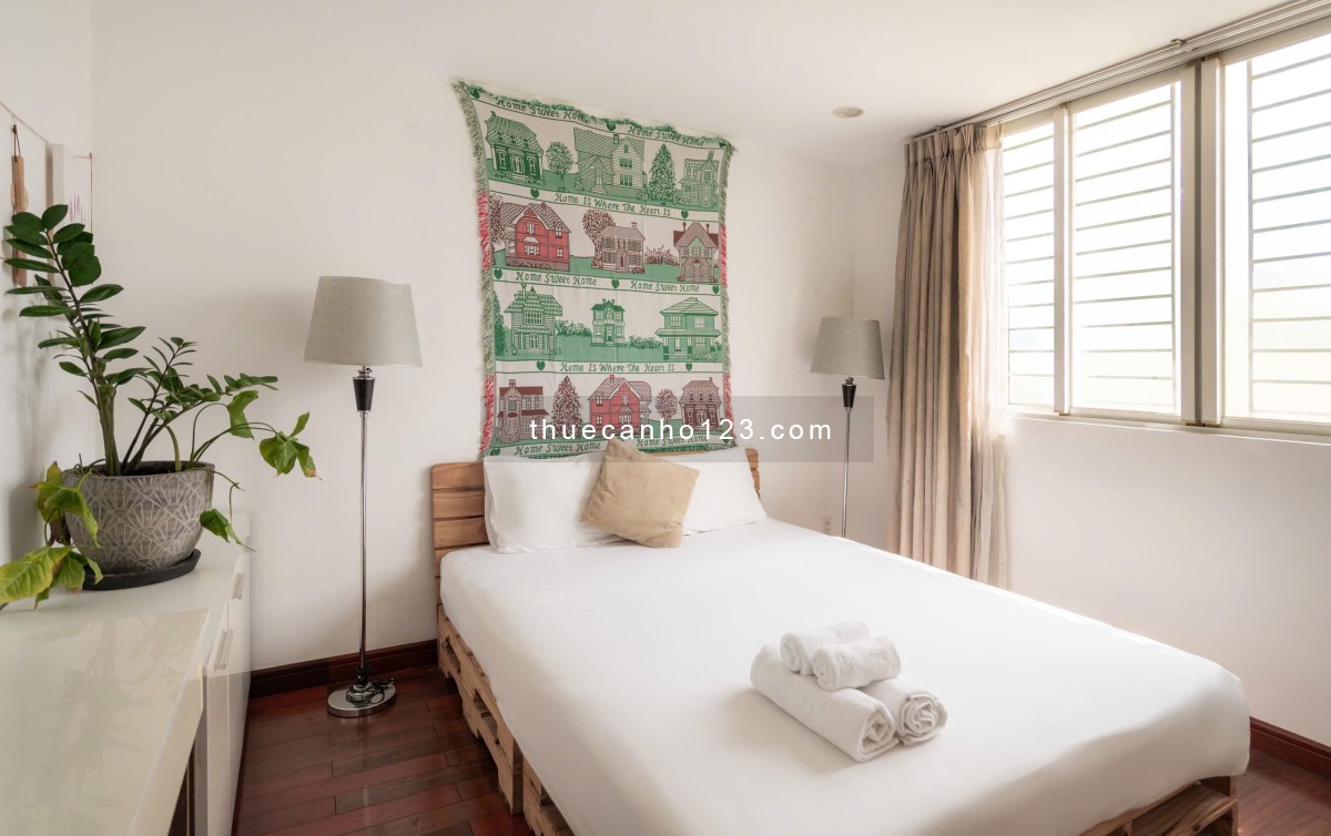 Cho thuê căn hộ mini 2 phòng ngủ nhà mặt tiền ban công siêu thoáng nội thất hiện đại, nhà mới 100%