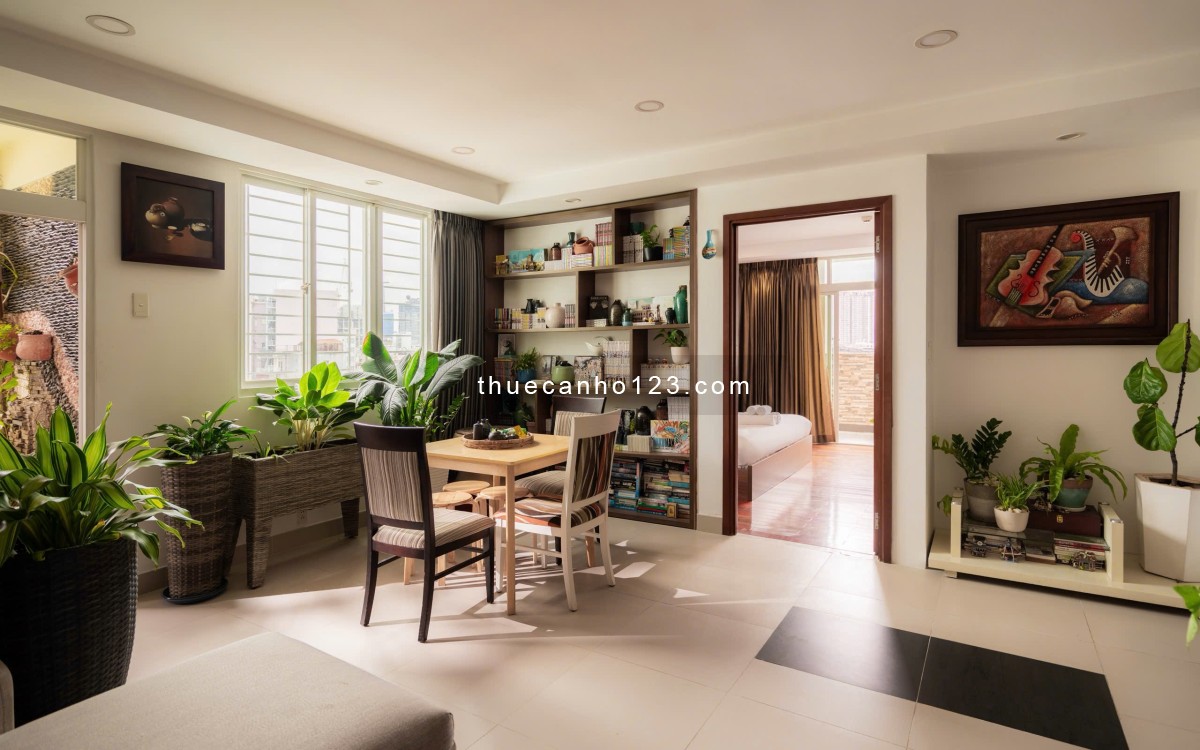 Cho thuê căn hộ mini 2 phòng ngủ nhà mặt tiền ban công siêu thoáng nội thất hiện đại, nhà mới 100%