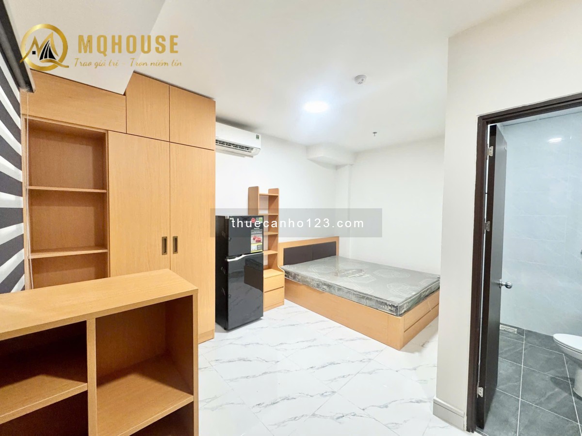 Studio full nội thất, nhà mới 100%, thang máy, hầm xe, giặt riêng, an ninh tuyệt đối