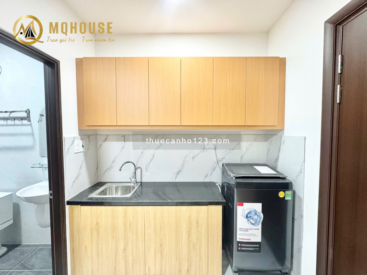 Studio full nội thất, nhà mới 100%, thang máy, hầm xe, giặt riêng, an ninh tuyệt đối