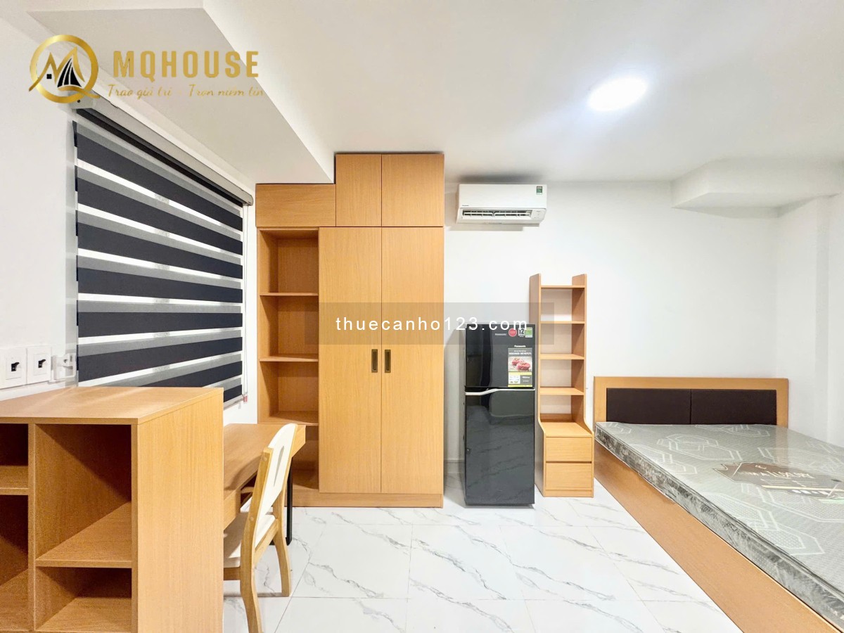 Studio full nội thất, nhà mới 100%, thang máy, hầm xe, giặt riêng, an ninh tuyệt đối