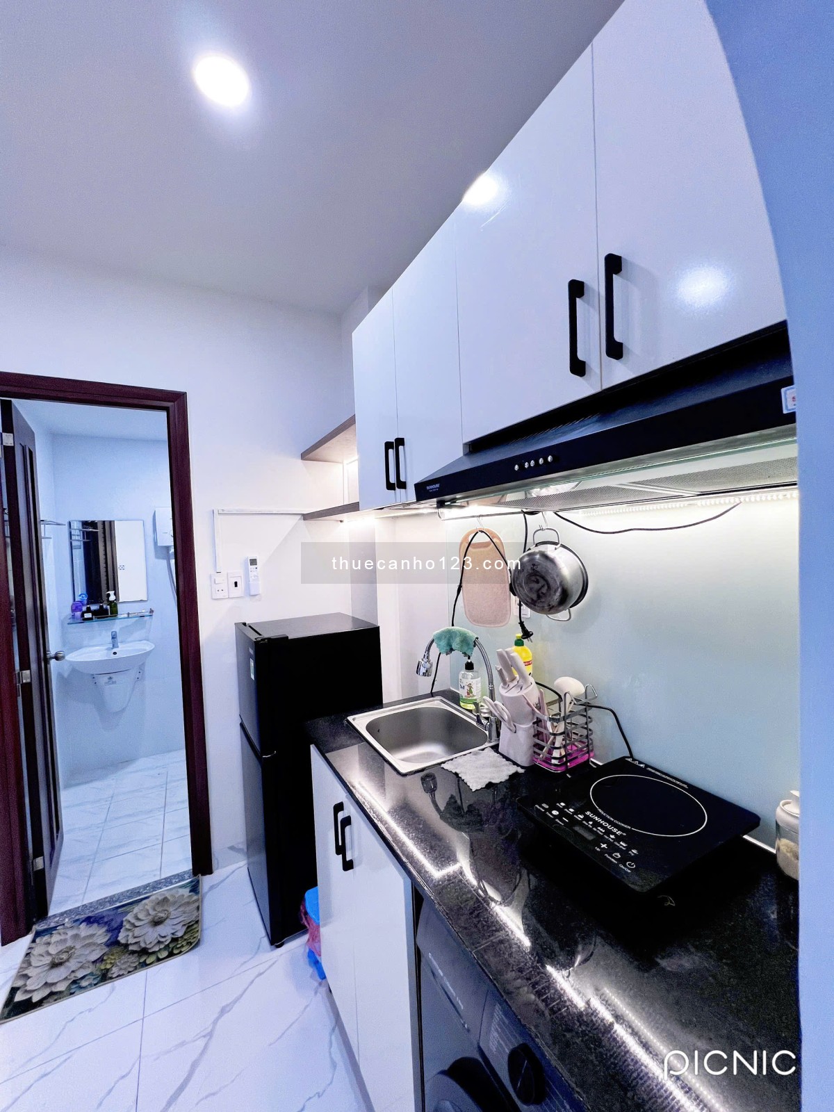 1PN tách bếp, 30m², Nơ Trang Long, full nội thất, giặt riêng, gần Văn Lang CS2-3, HUTECH – chỉ 5,7tr