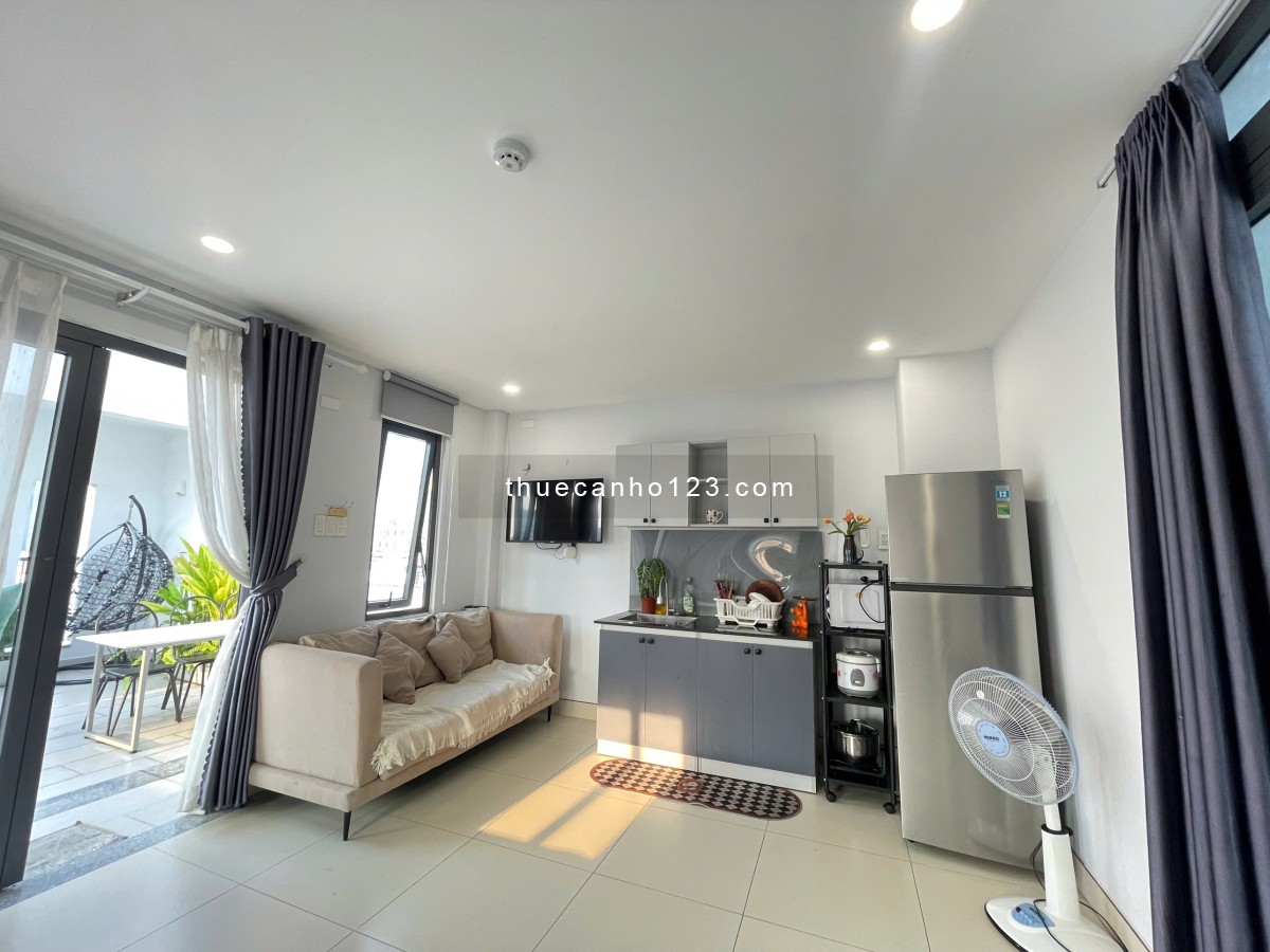 Penhouse 1 PN ban công, máy giặt riêng, bếp hút mùi, thoáng mát, gần Q1,3,Ngô Tất Tố,Phạm Viết Chánh