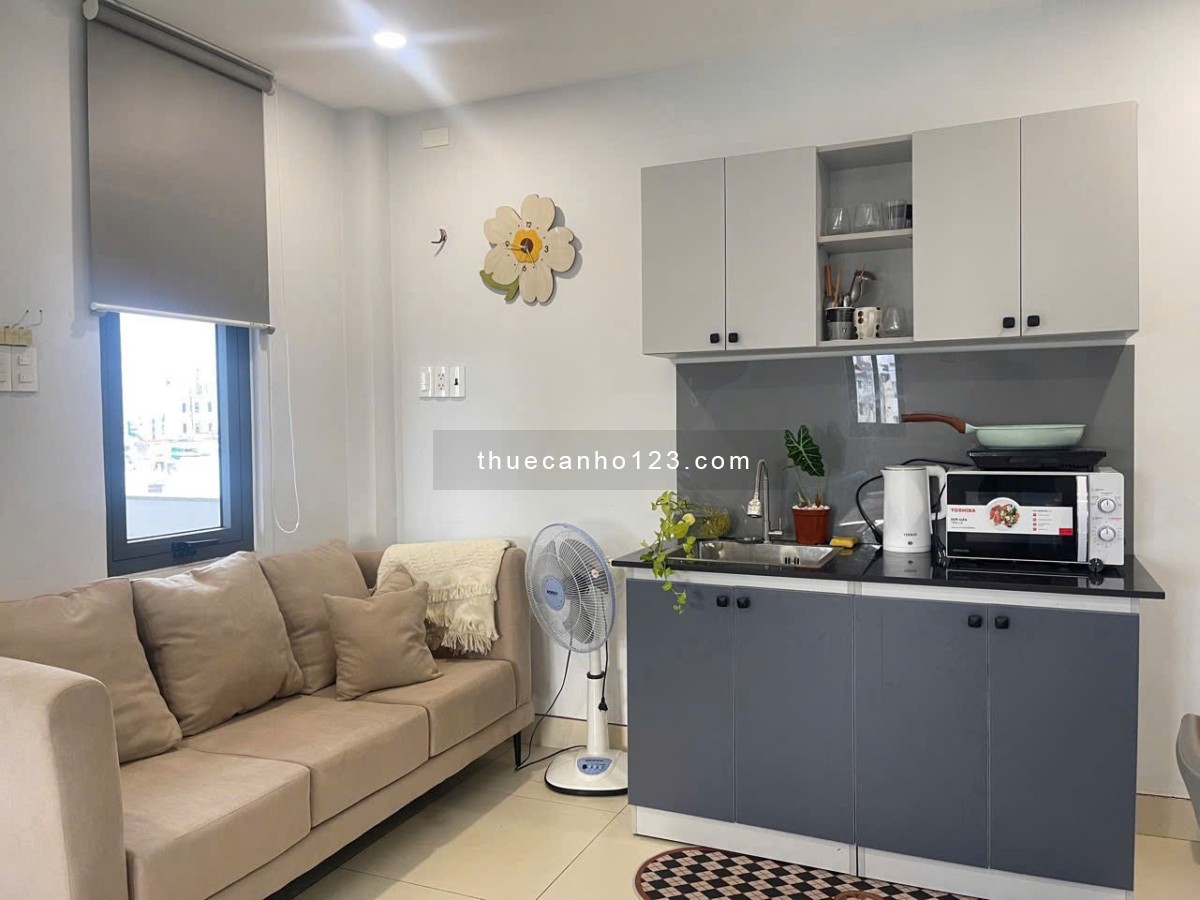 Penhouse 1 PN ban công, máy giặt riêng, bếp hút mùi, thoáng mát, gần Q1,3,Ngô Tất Tố,Phạm Viết Chánh