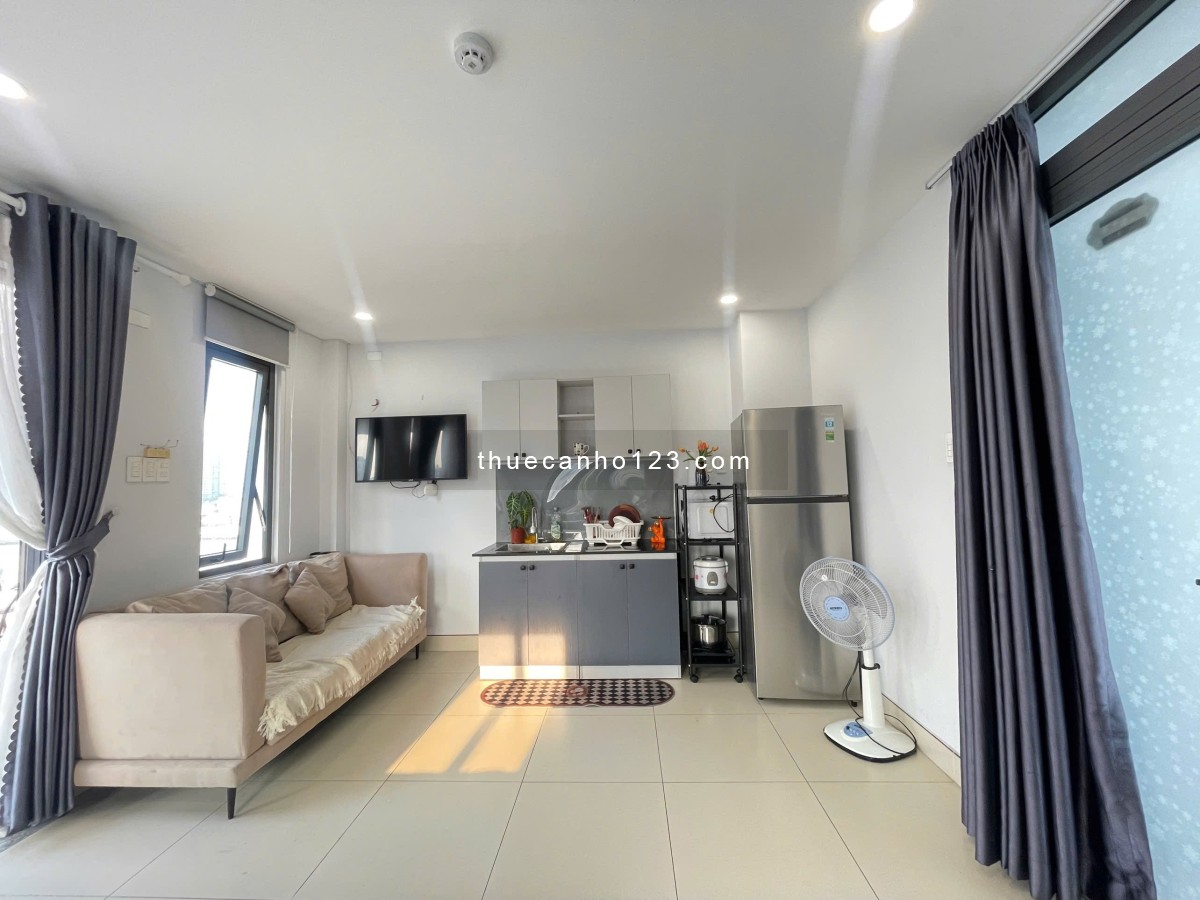 Penhouse 1 PN ban công, máy giặt riêng, bếp hút mùi, thoáng mát, gần Q1,3,Ngô Tất Tố,Phạm Viết Chánh