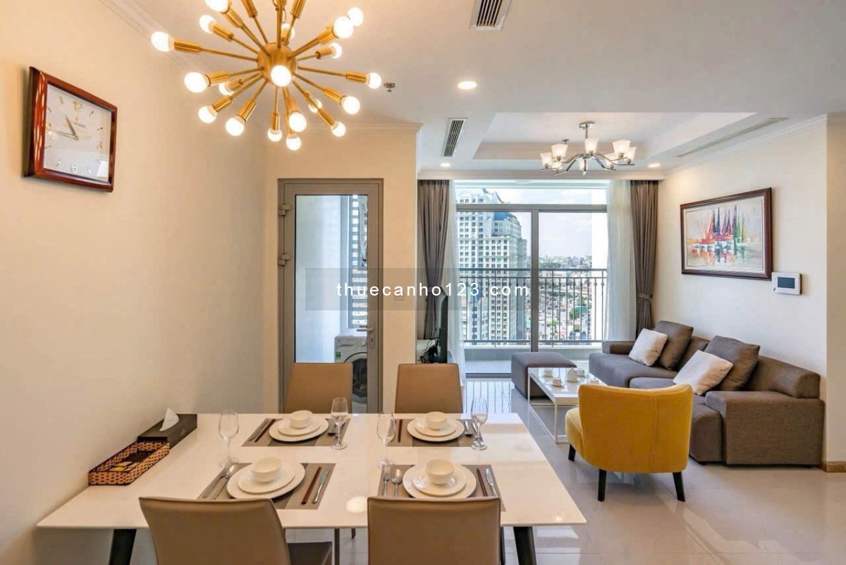 Căn hộ 2PN nội thất hiện đại sang trọng tại Landmark View thành phố đẹp về đêm, hướng hoàng hôn