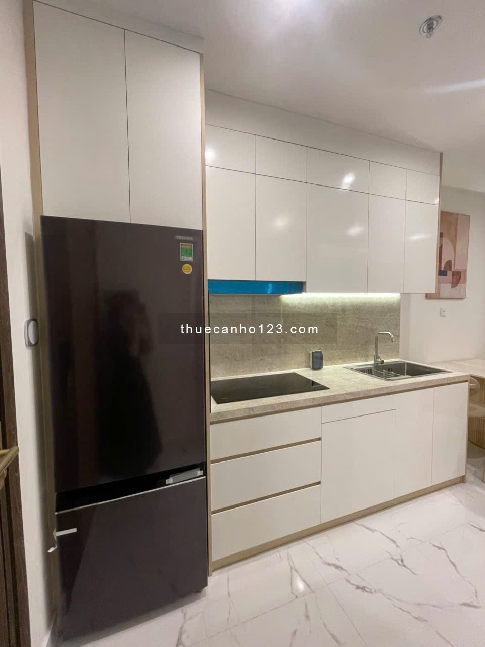 Cho thuê căn hộ 2PN – 2WC full nội thất cao cấp: mới 100%, ở liền.