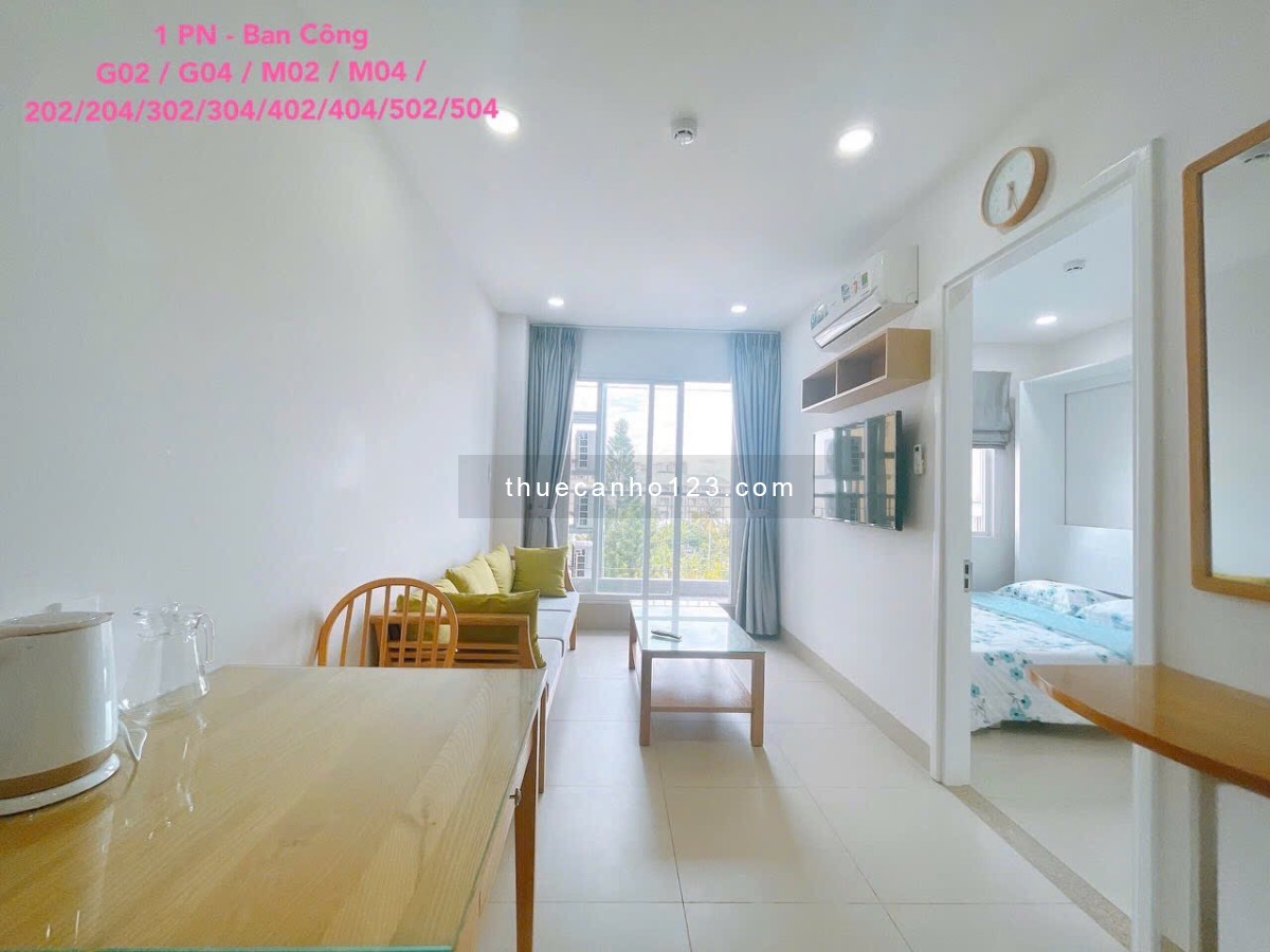 Cho thuê căn hộ 1Pn tách bếp, sofa, bàn làm việc, ban công rộng, thang máy vân tay, gần Q1,3,UEF