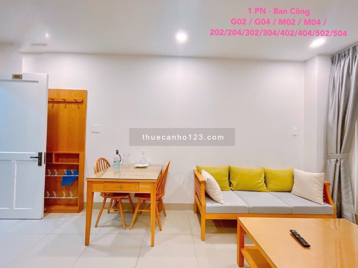 Cho thuê căn hộ 1Pn tách bếp, sofa, bàn làm việc, ban công rộng, thang máy vân tay, gần Q1,3,UEF