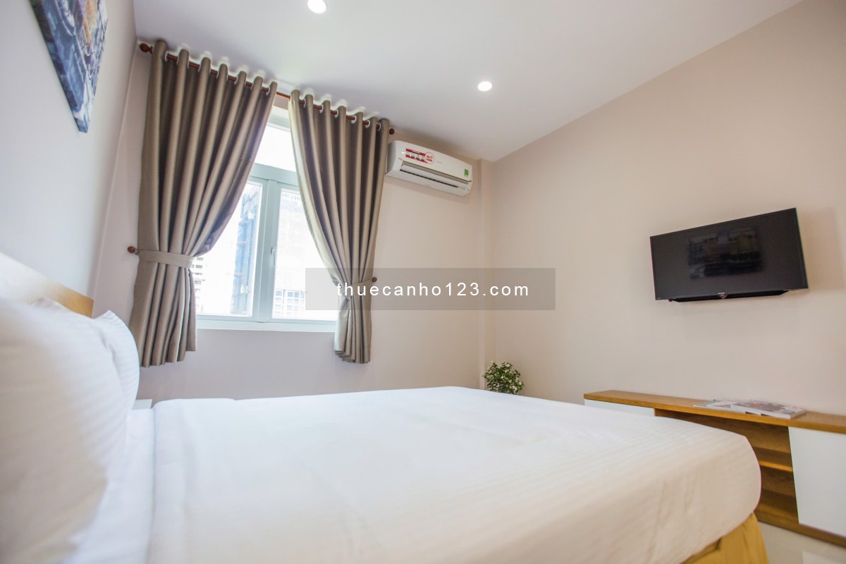 Căn hộ 1 Phòng Ngủ, Full nội thất, tone nâu trắng hiện đại, gần Q3,1, Phú Nhuận dễ dàng đi lại