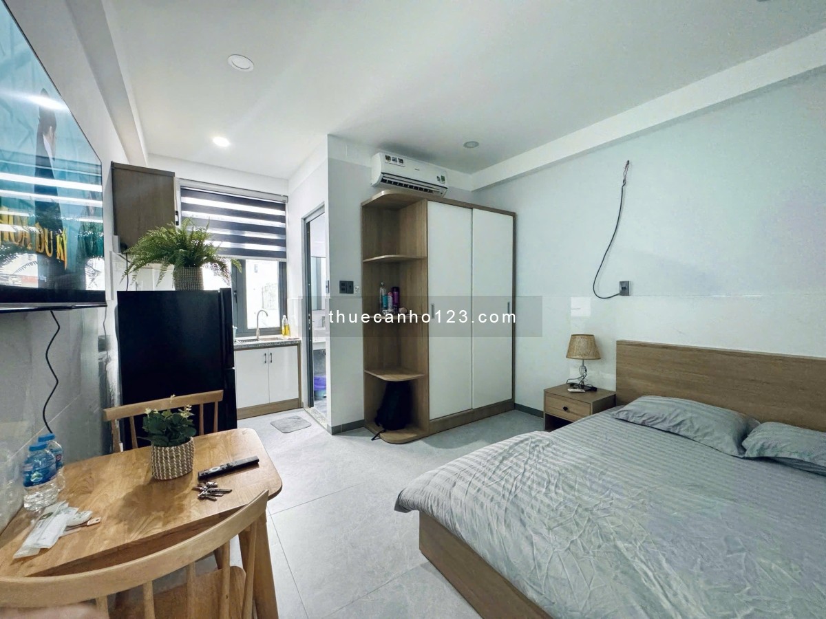 Cho thuê căn hộ full NT - ngay Nguyễn Gia Trí, cách 500m đến GTVT, Ngoại Thương, Hutech - Hồng Bàng