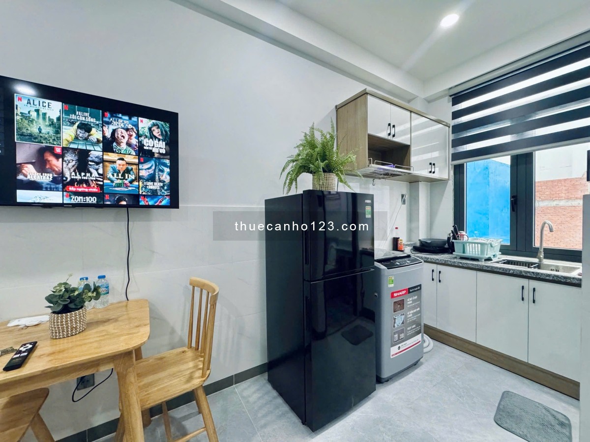 Cho thuê căn hộ full NT - ngay Nguyễn Gia Trí, cách 500m đến GTVT, Ngoại Thương, Hutech - Hồng Bàng